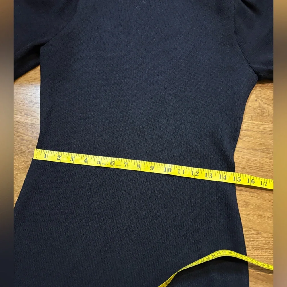 Vintage St.John Santana Knit Black Embellished Dress Jeweled Collar Size 4 - Picture 15 of 16